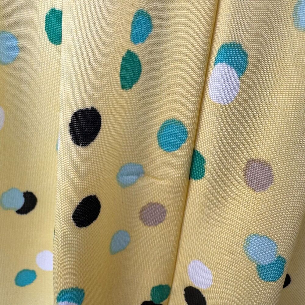 Ava & Grace Women Sz S Yellow Polka Dot Metal Button Henley Sleeveless - Picture 6 of 7